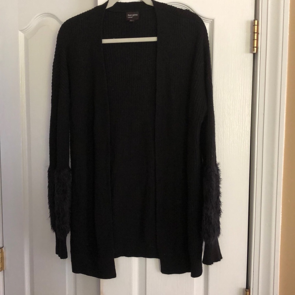 Black cardigan sweater